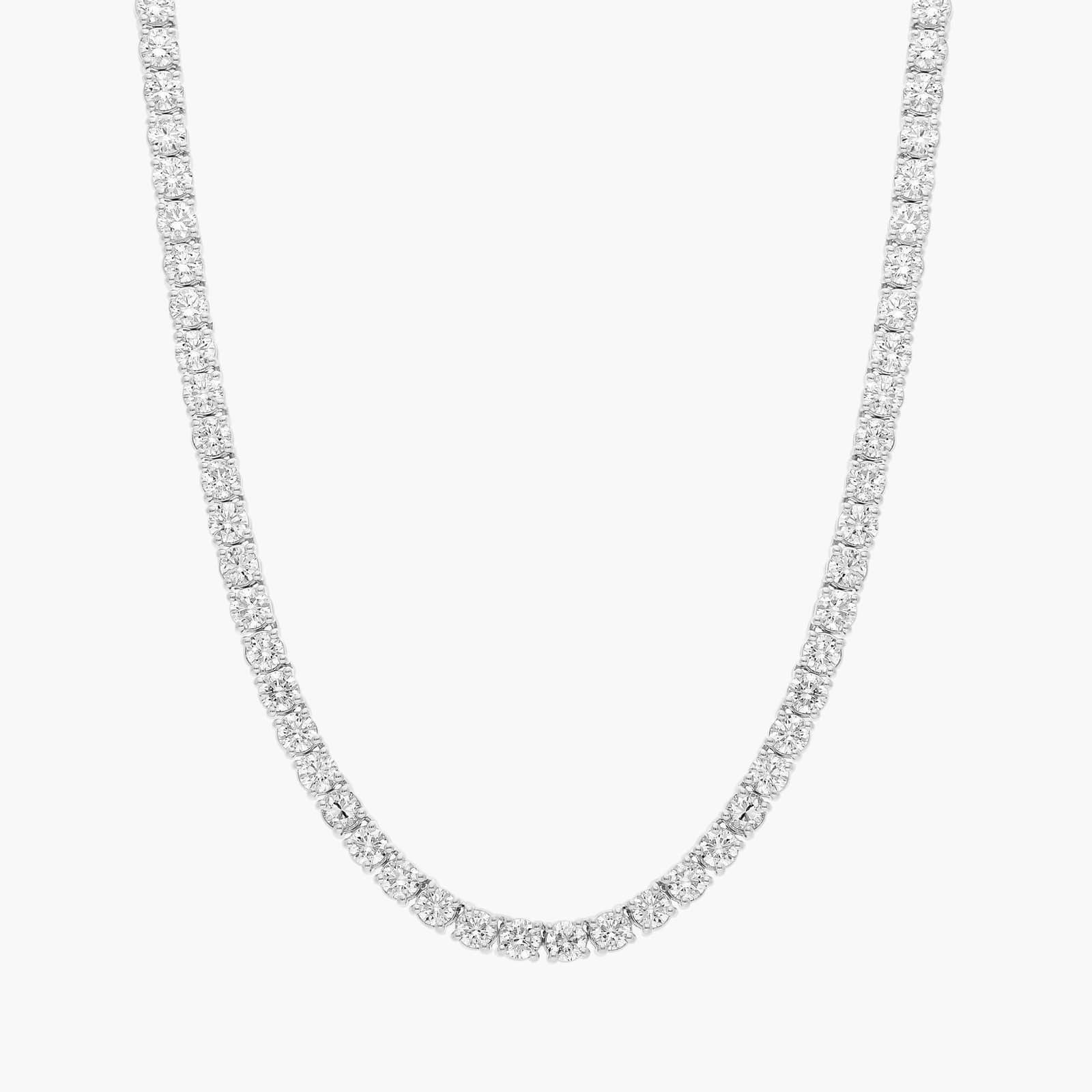16 " Straight Diamond Eternity Necklace In 14K White Gold (12 Ct. tw. - H-I / SI1-SI2)