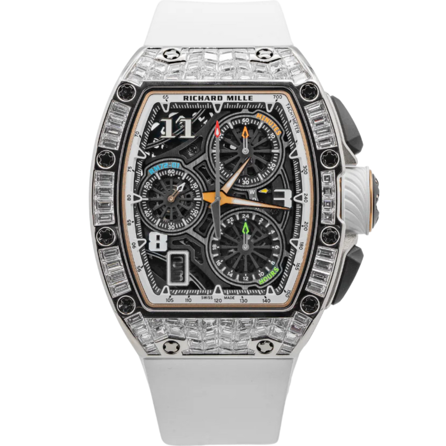 Richard Mille RM72-01 White Gold Baguette-Set luxury watch at 1Luxury Miami
