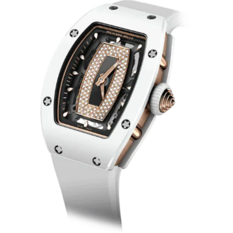 Richard Mille RM 07-01 Red Gold Ceramic Diamond-Set Rubber Strap luxury watch at 1Luxury Miami