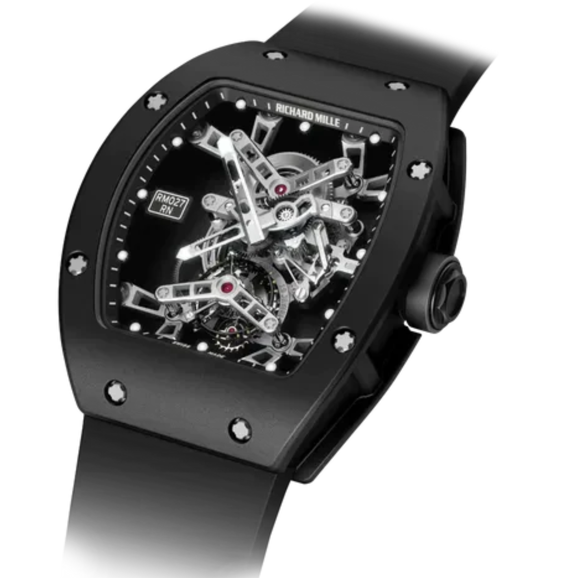 RM 027 Tourbillon Rafael Nadal Black Strap Black Carbon Case