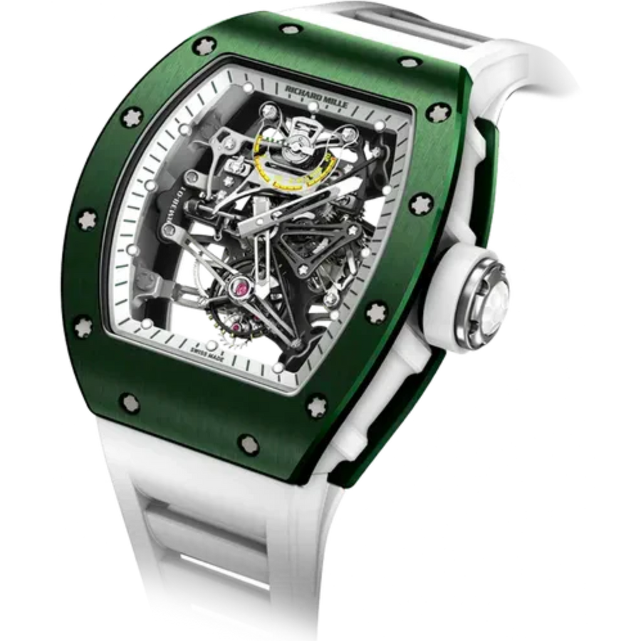 Richard Mille RM 38-01 Ceramic Diamond-Set Rubber Strap luxury watch at 1Luxury Miami