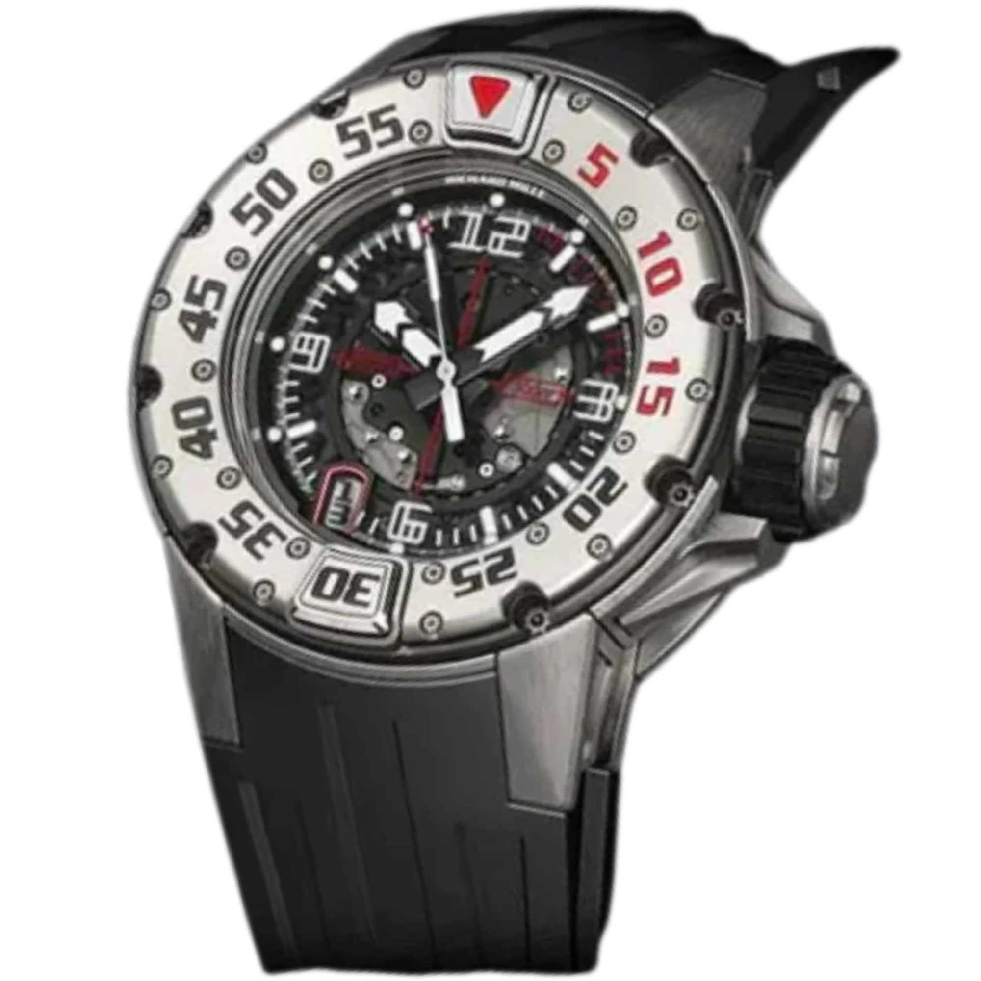 RM 028 Diver Automatic Black Rubber Strap Titanium Case
