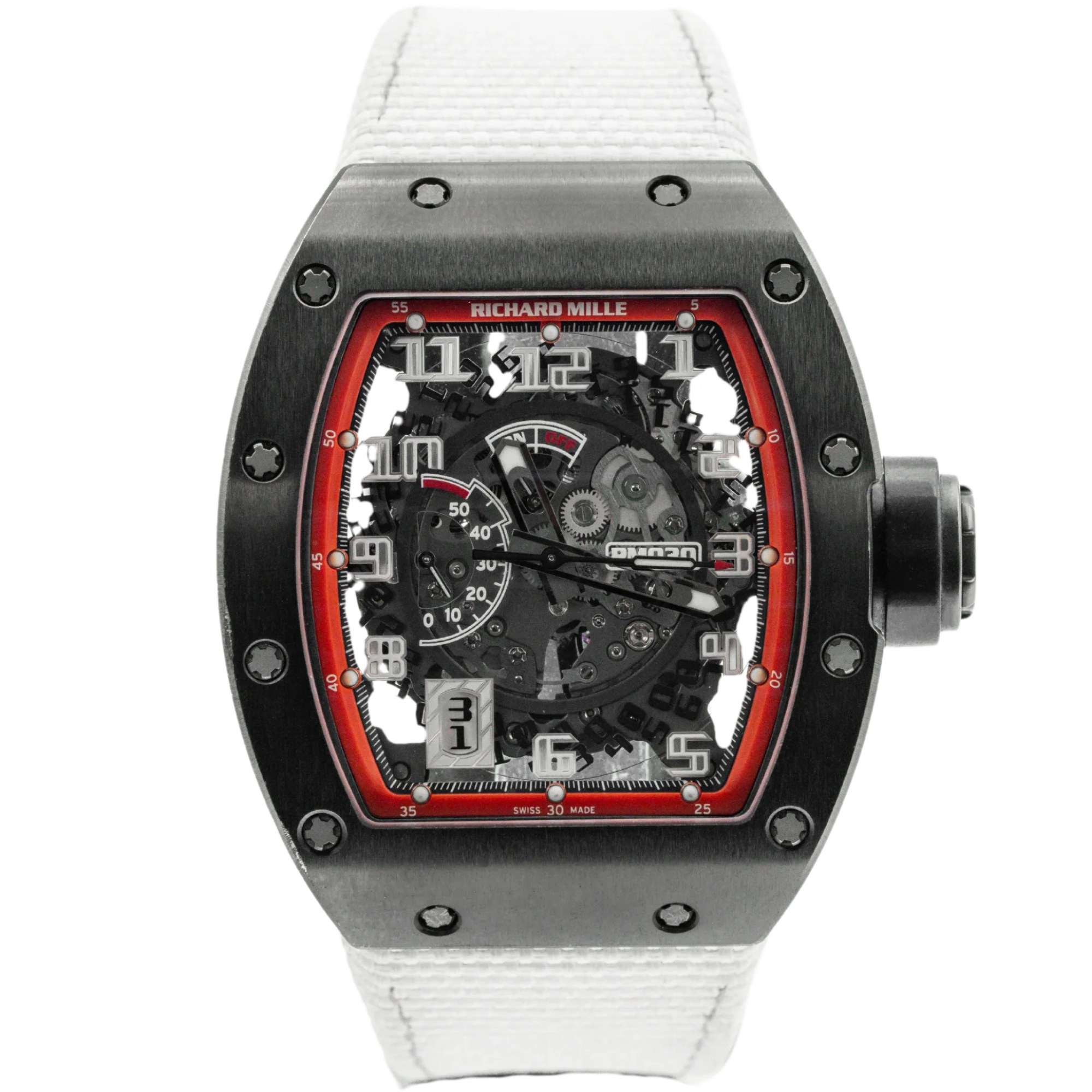 Richard Mille RM030 Black Knight - DLC / Red Rehaut on Velcro