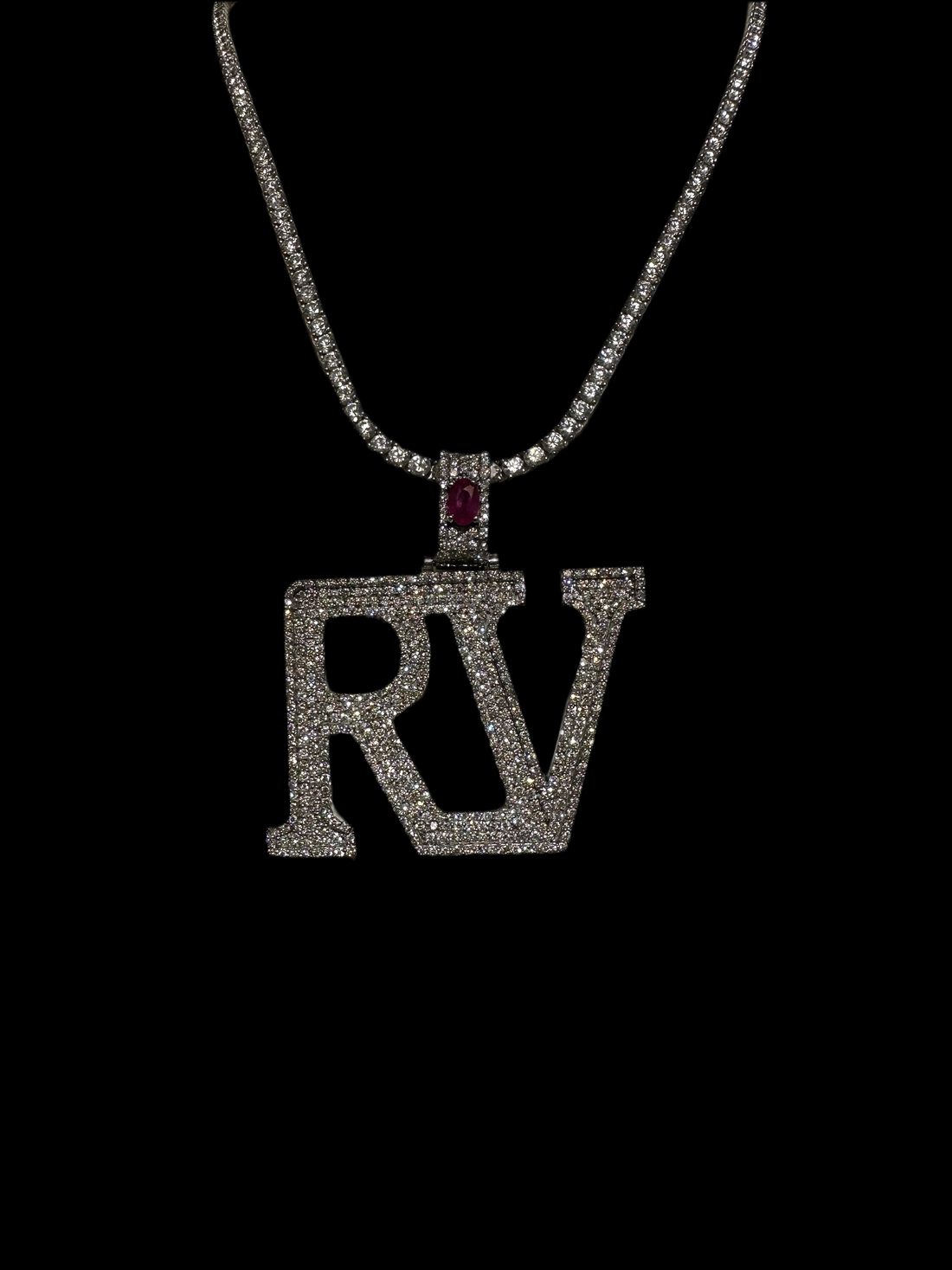 Gold & Diamond 7.5 Ctw 2-letter Custom Pendant