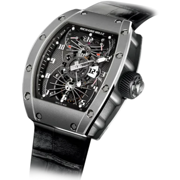 RM 022 Tourbillon Aerodyne Dual Time Zone Rubber Strap White Gold Case