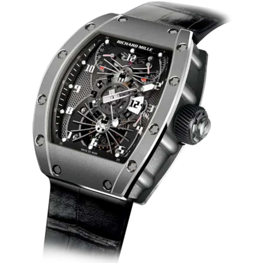 Richard Mille RM 022 White Gold Diamond-Set Rubber Strap luxury watch at 1Luxury Miami