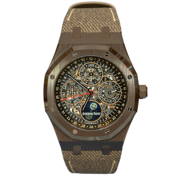 Audemars Piguet “Cactus Jack” Ref. 26585CM.OO.D301VE.01 Brown Ceramic Perpetual Calendar on Strap