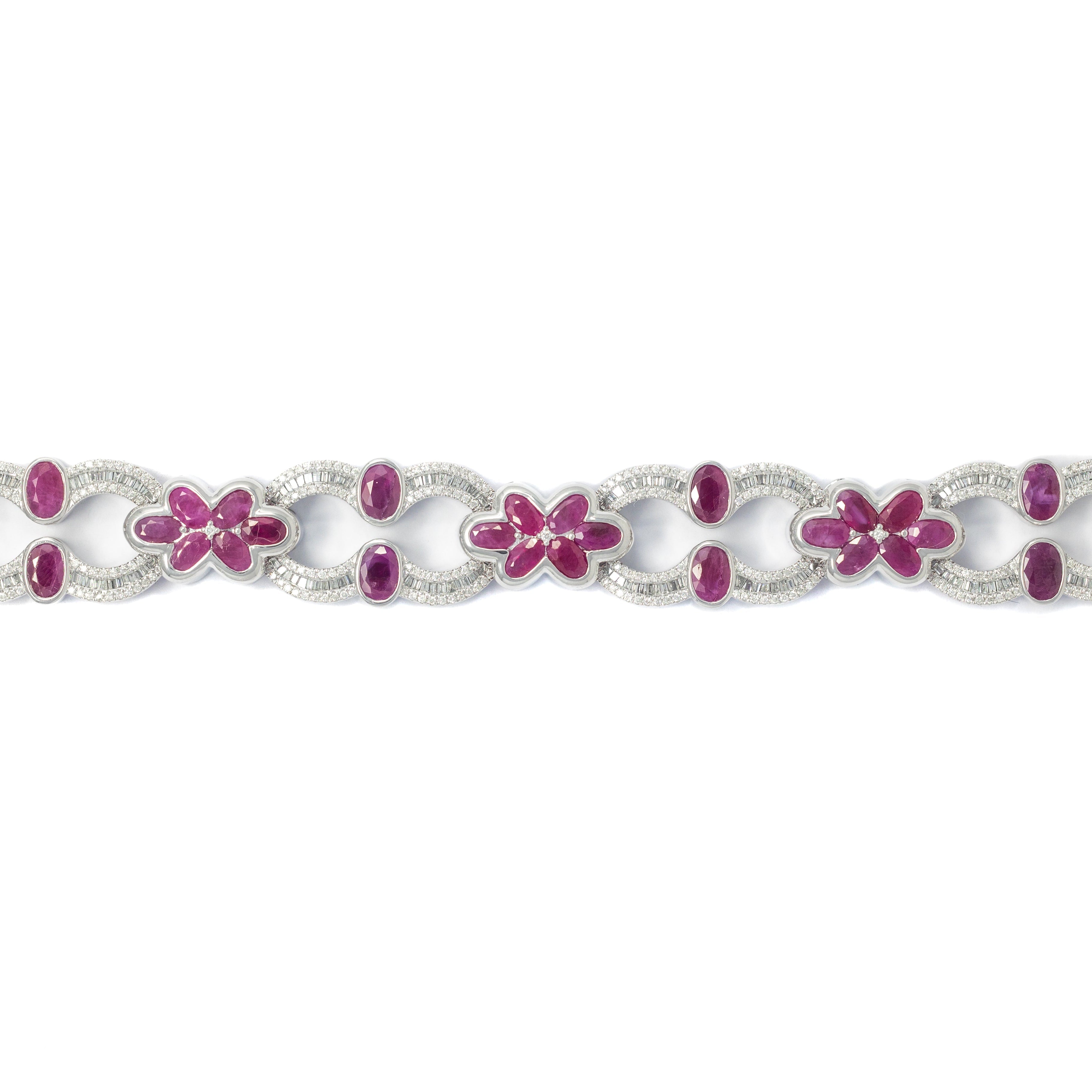 Infinity Bracelet With Diamond's & Ruby's