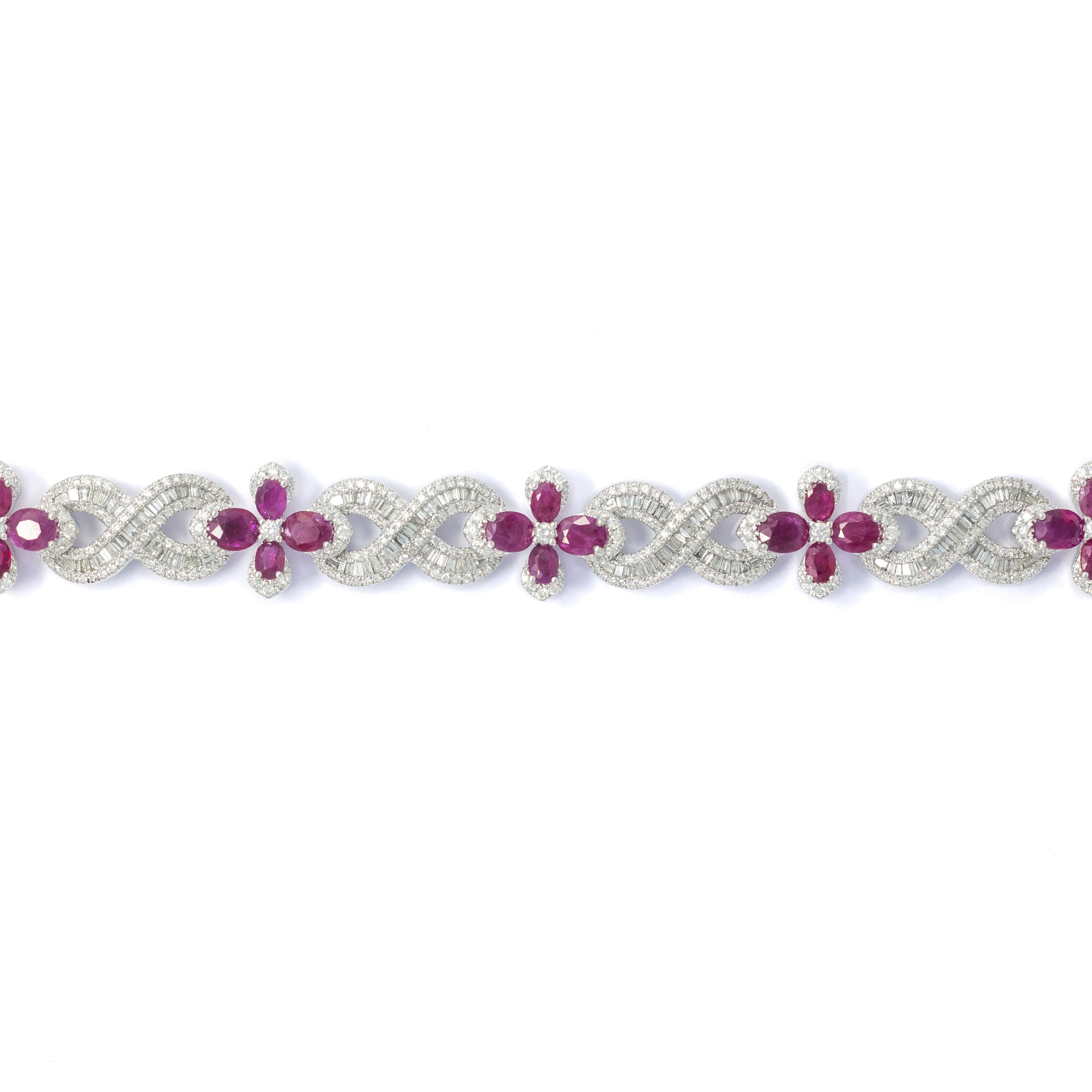 Infinity Bracelet With Diamond's & Ruby's