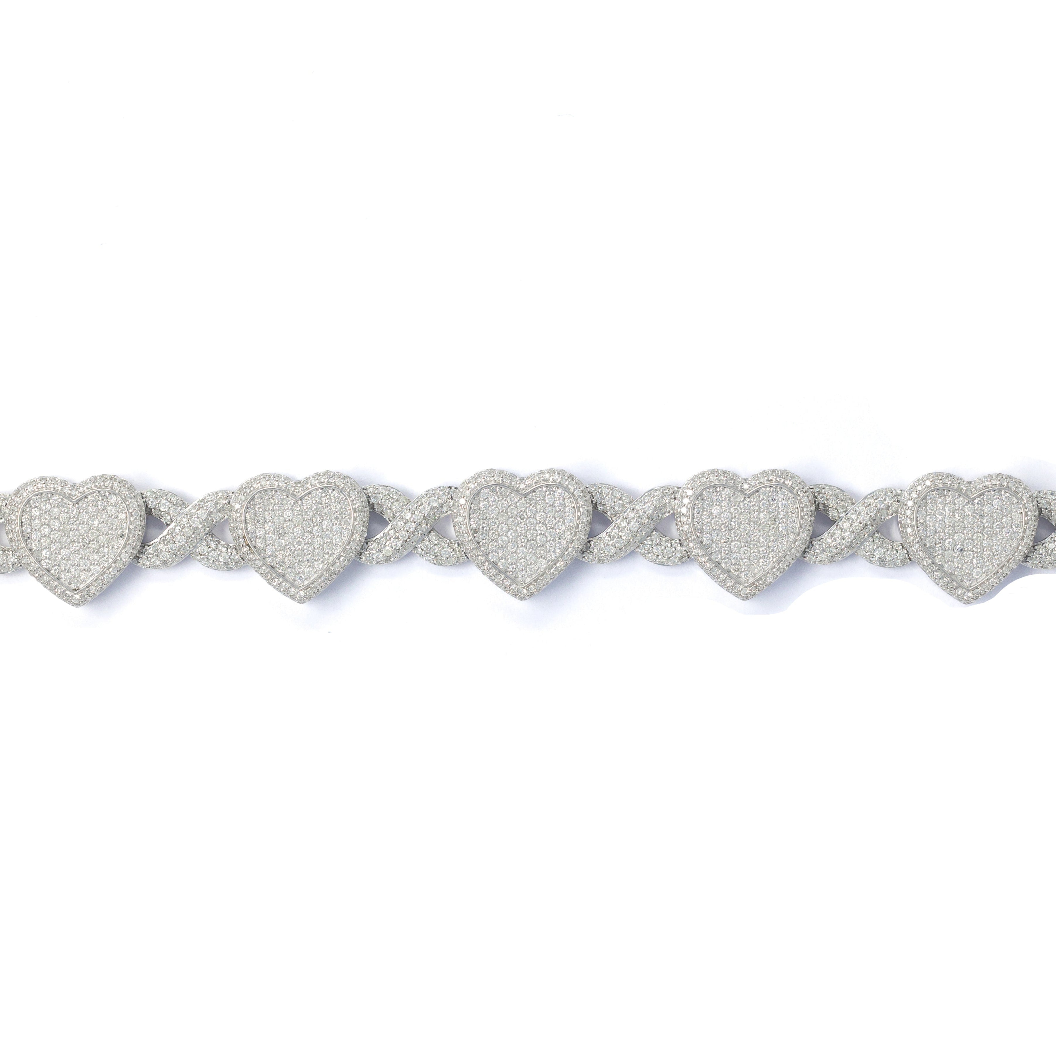 Infinity Bracelet With Hearts