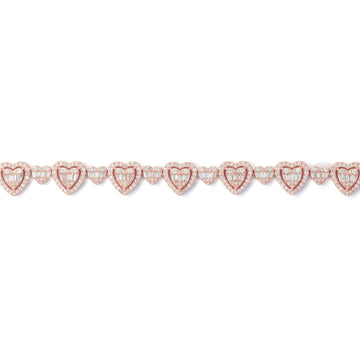 Heart Bracelet With Diamonds & Baguettes