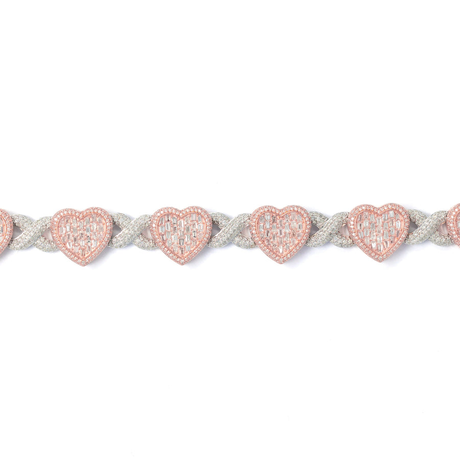 2 Tone Heart Bracelet