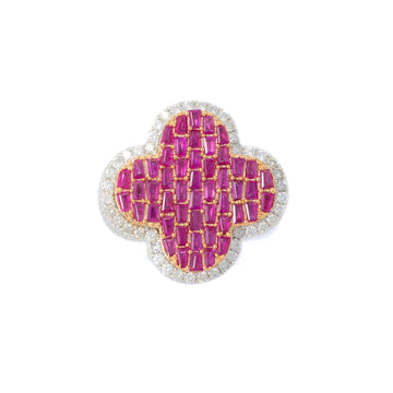 Diamond Ring With Rubys