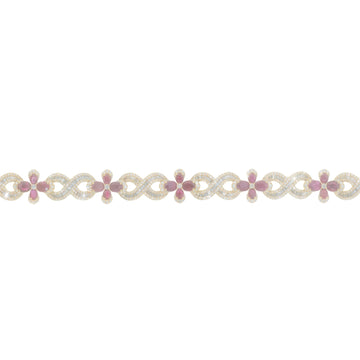Infinity Link Bracelet With Diamond's Ruby's & Baguette's