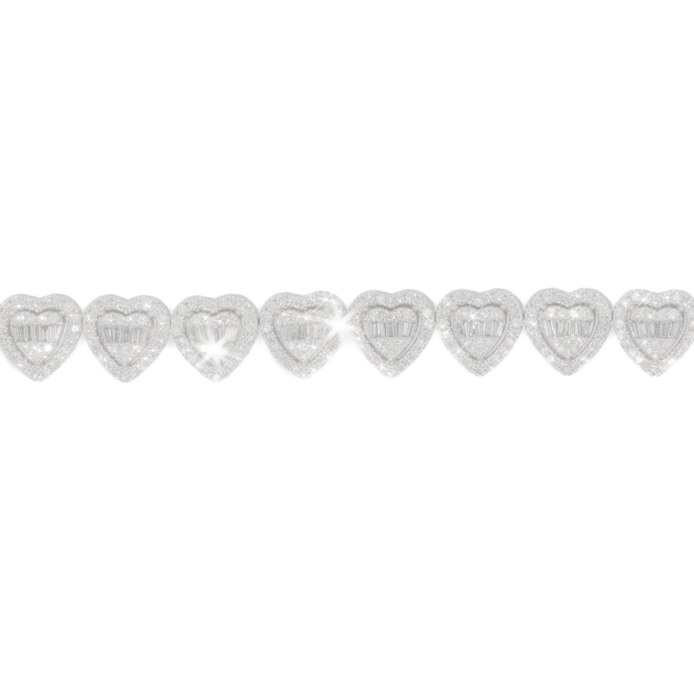 Heart Bracelet With Diamonds & Baguettes