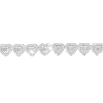 Heart Bracelet With Diamonds & Baguettes