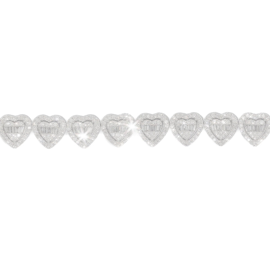 Heart Bracelet With Diamonds & Baguettes