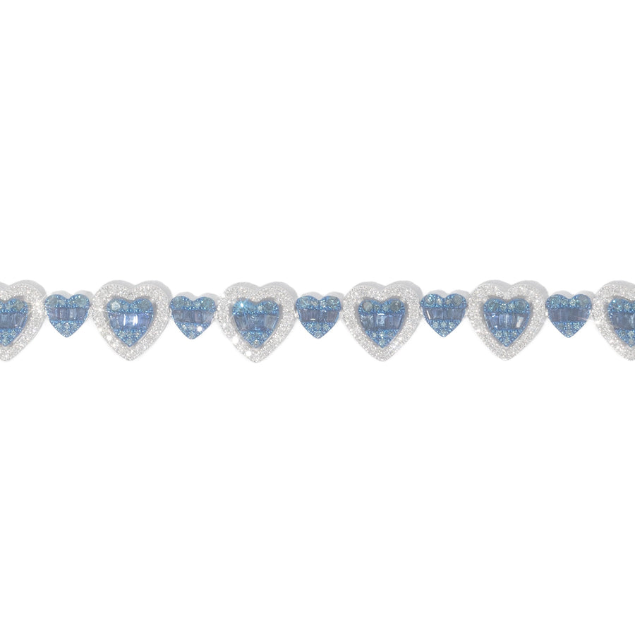 Sapphire & Diamond Heart Bracelet