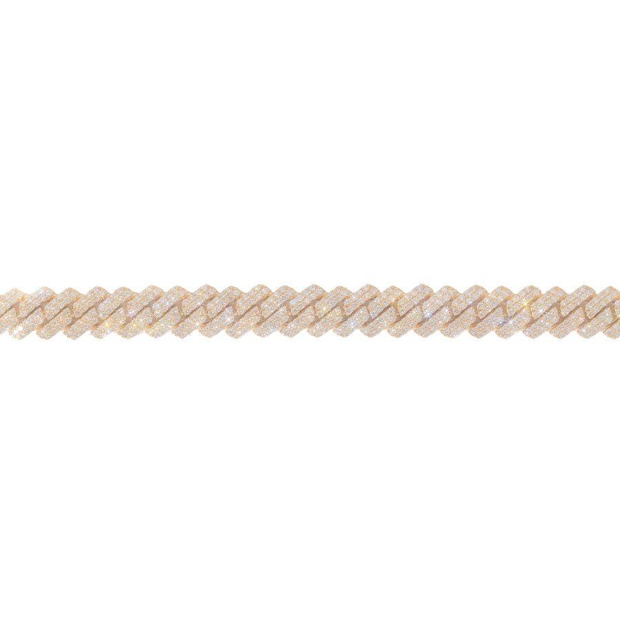 Diamond Cuban Link Bracelet, 10K Yellow Gold, 14.20 CTW, 7 Inch product photo