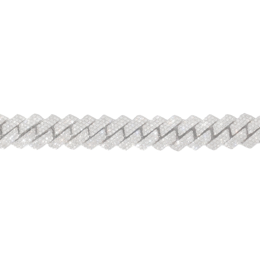 Diamond Cuban link bracelet in 10K yellow, white, and rose gold with 14.20 CTW