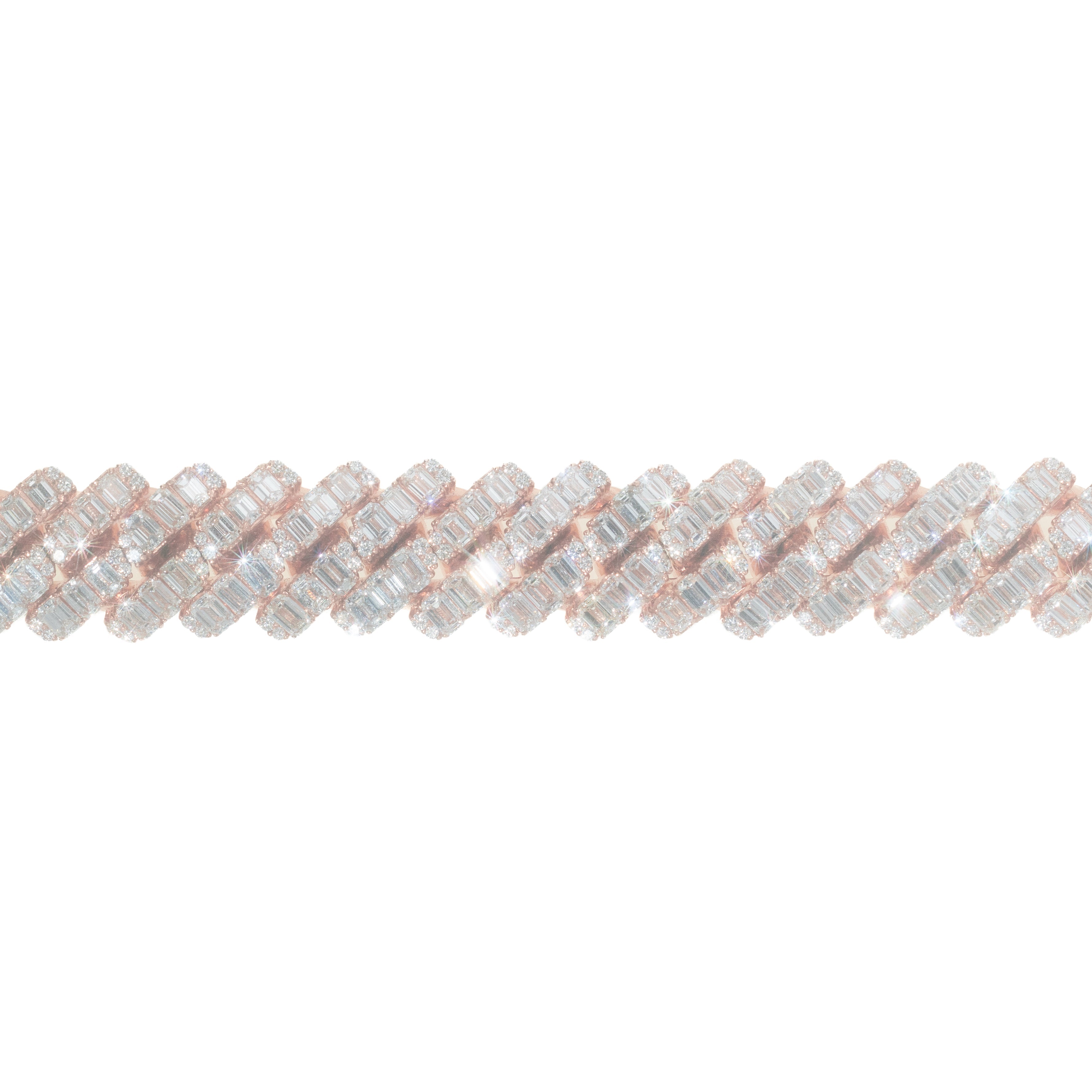 Cuban Link Bracelet With Emeralds