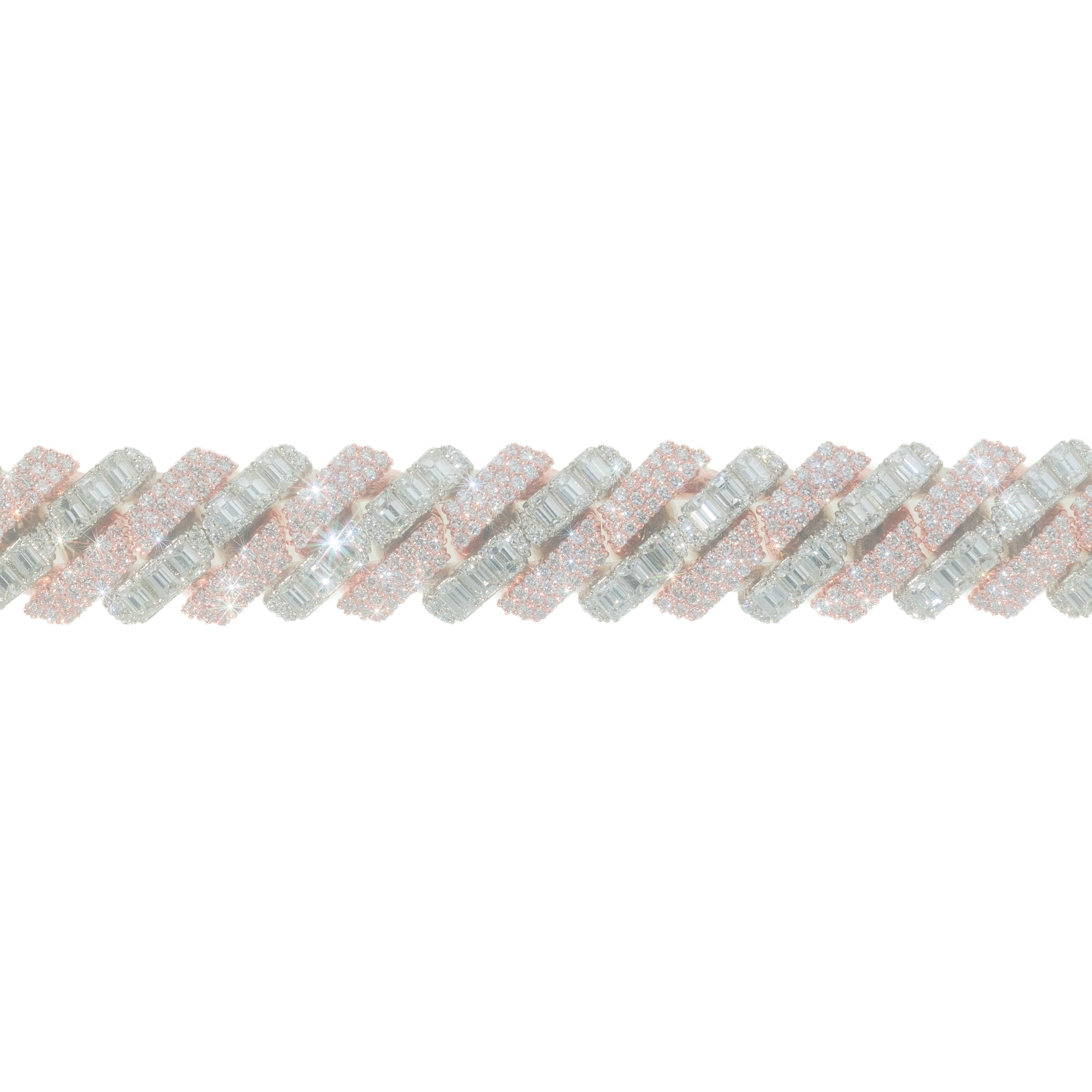 Cuban Link Bracelet With Emeralds
