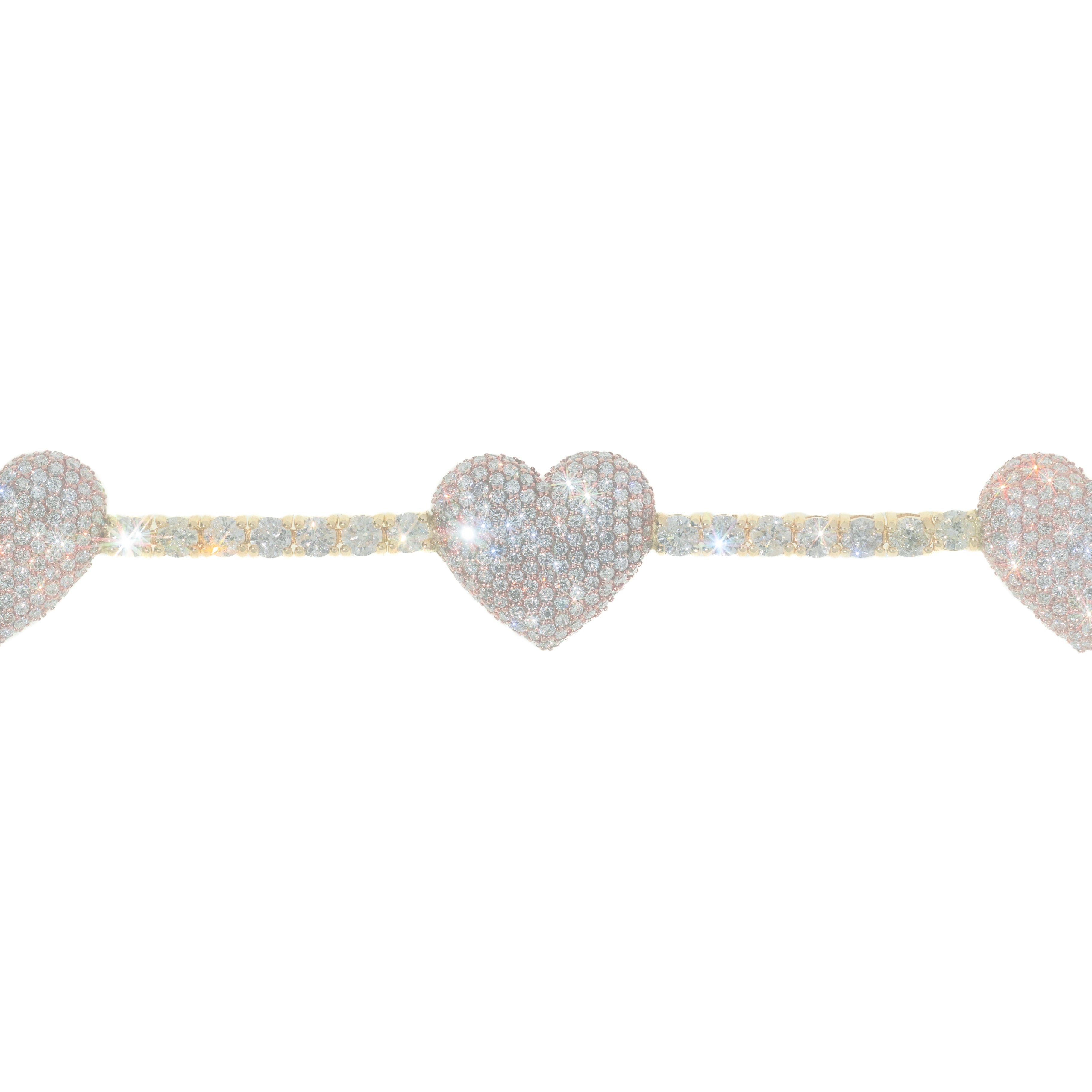 Tennis Bracelet With Hearts