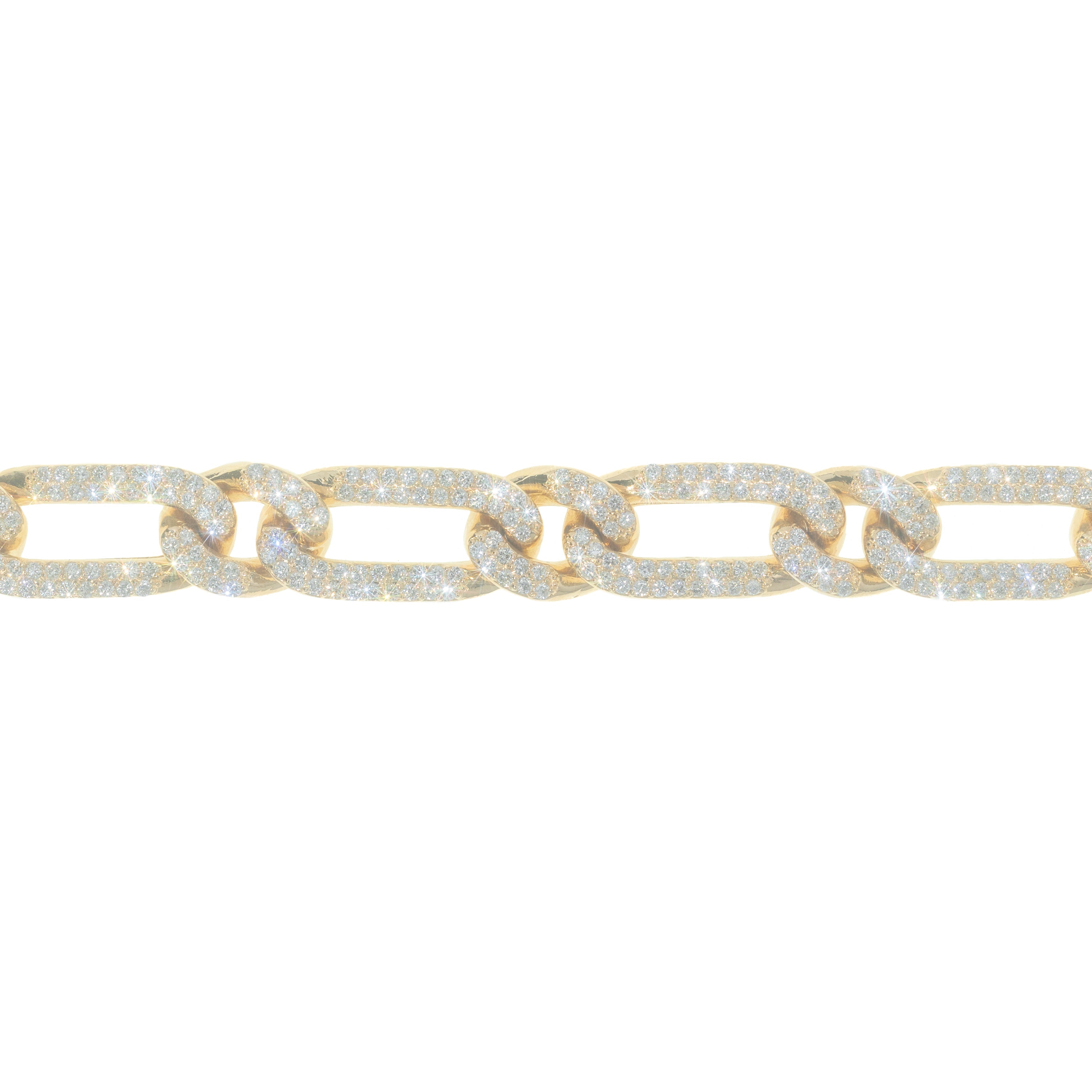 Figaro Link Bracelet With Diamonds