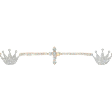 Tennis Bracelet With Cross & Crown