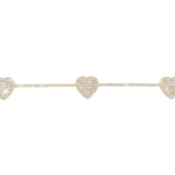 Heart Shape Bracelet With Baguettes