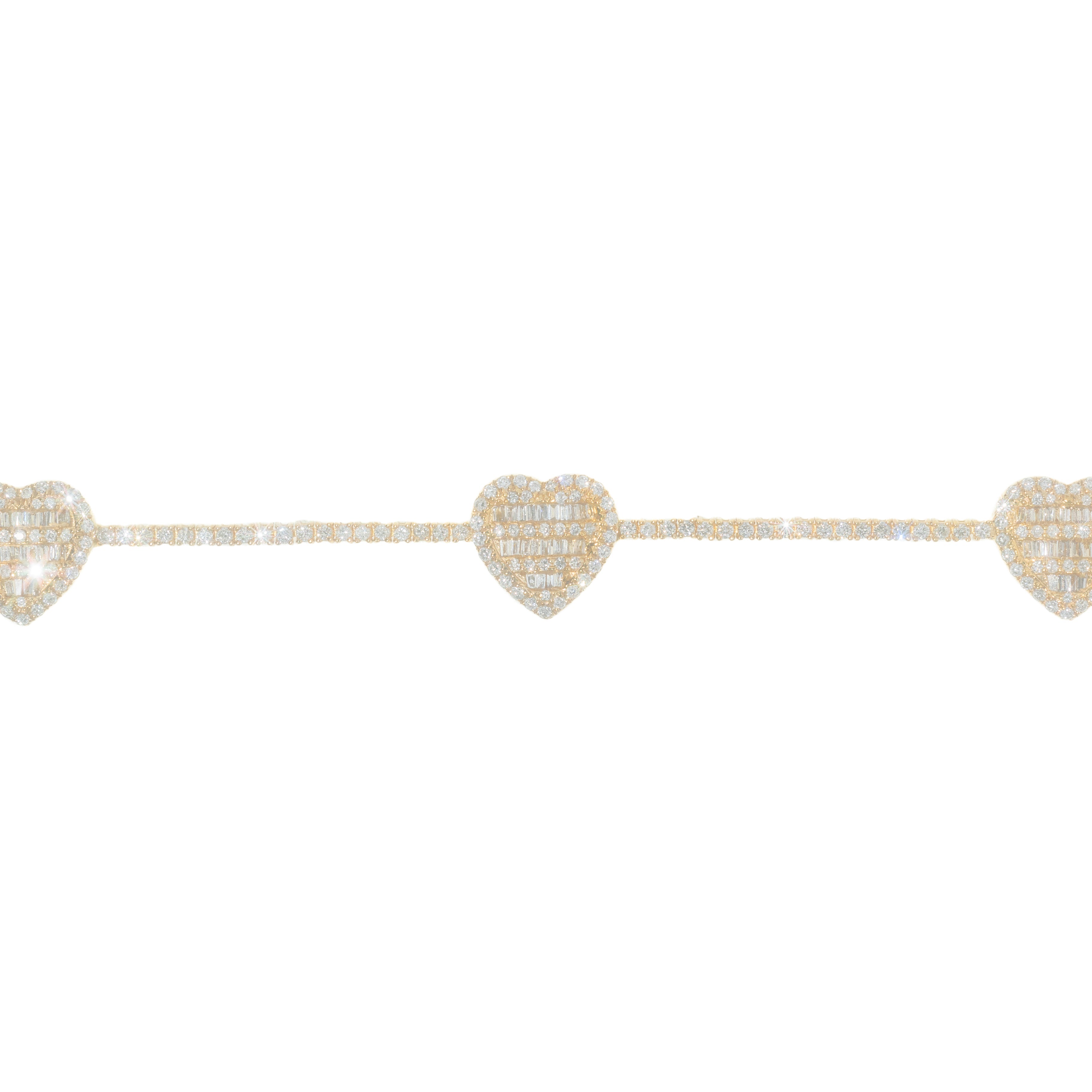 Heart Shape Bracelet With Baguettes