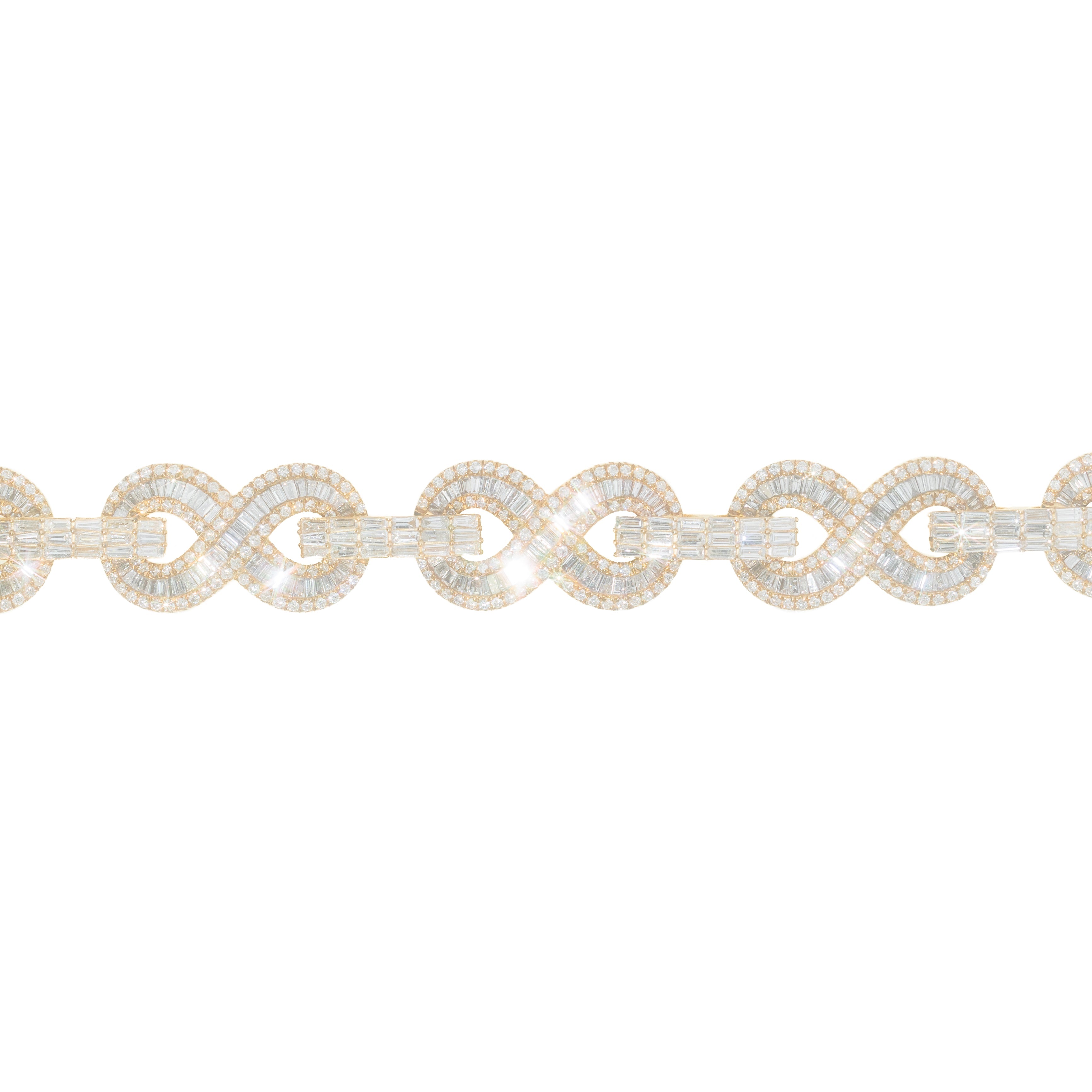 Infinity Link Bracelet With Baguettes