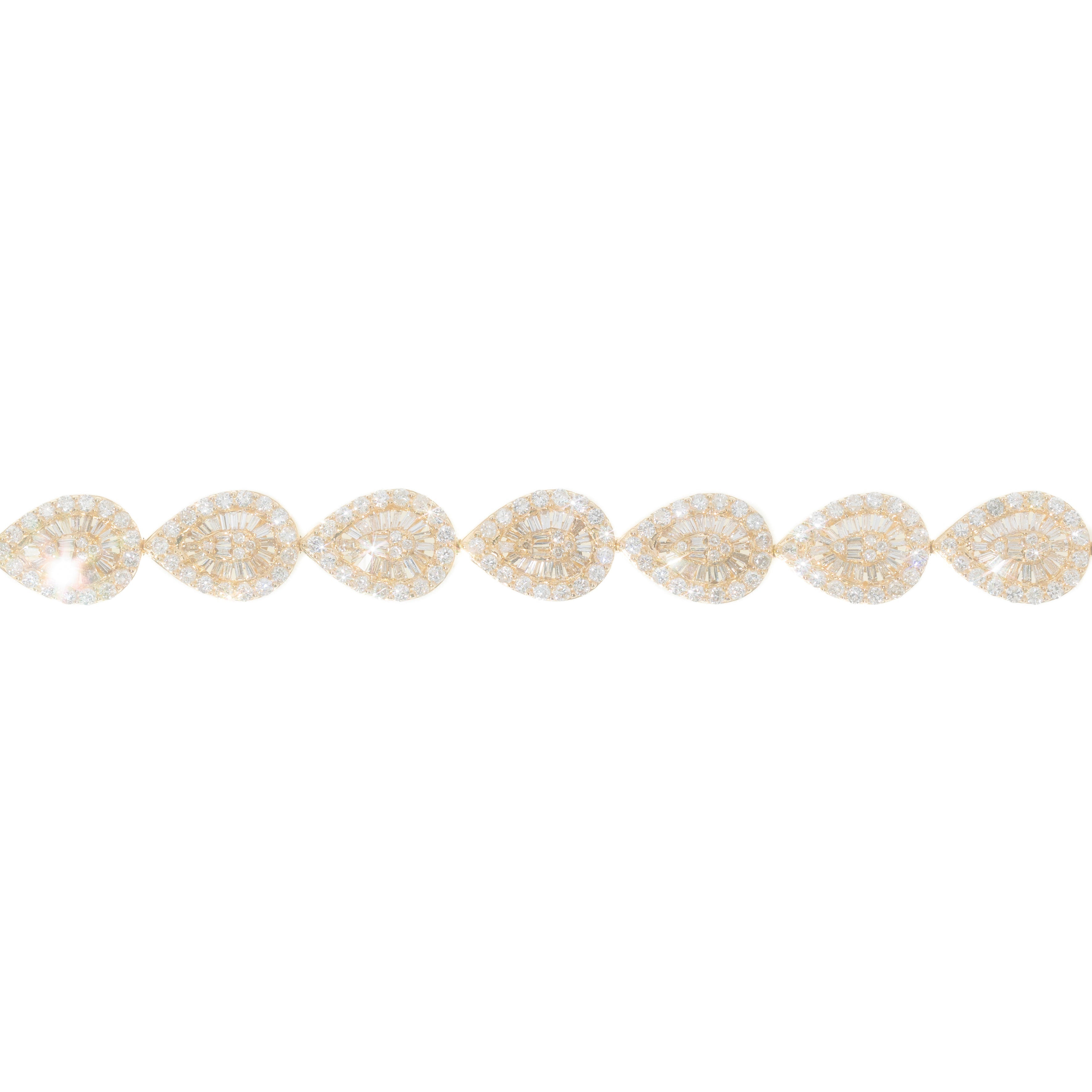 Pear Shape Bracelet With Baguettes