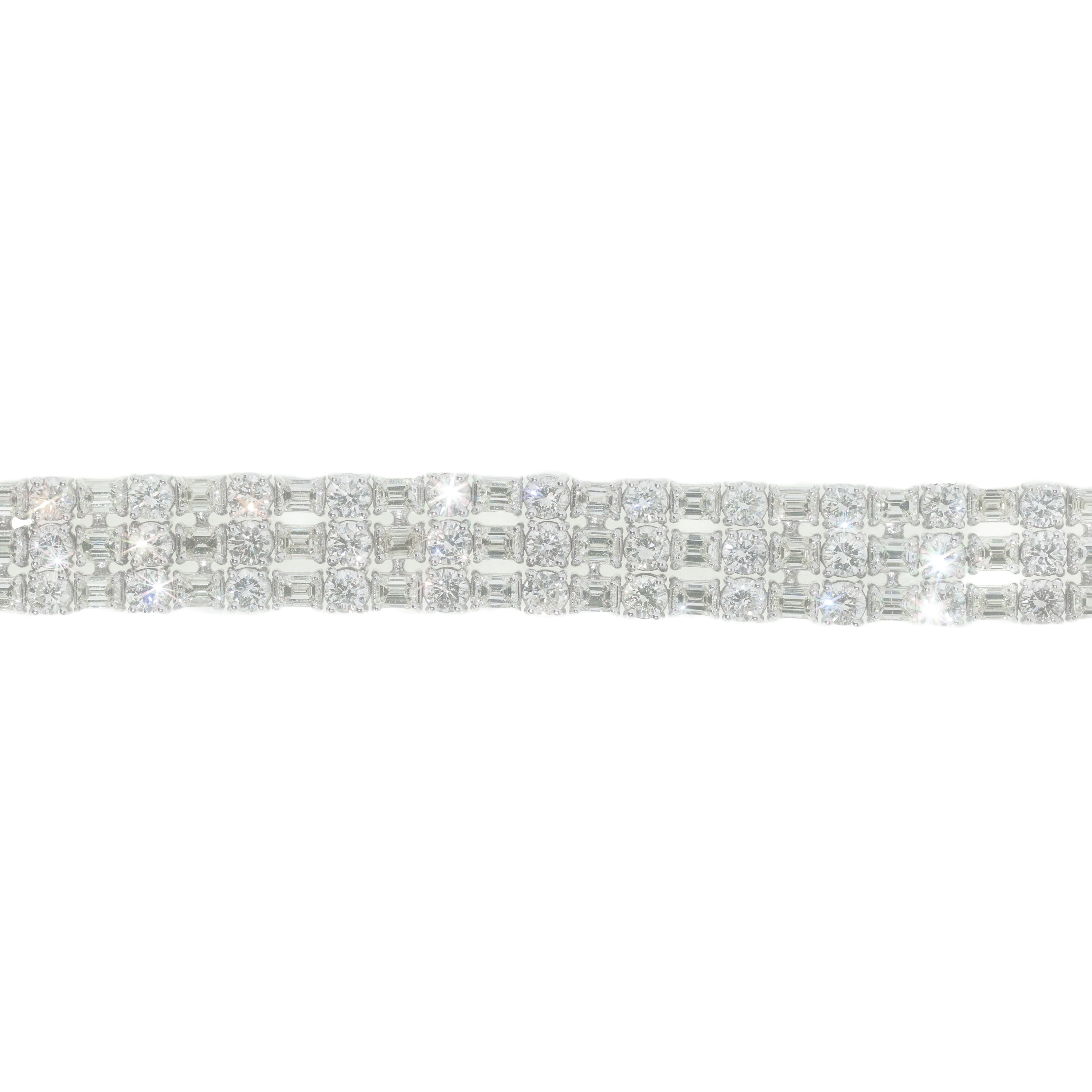 Triple Tennis Bracelet With Emeralds