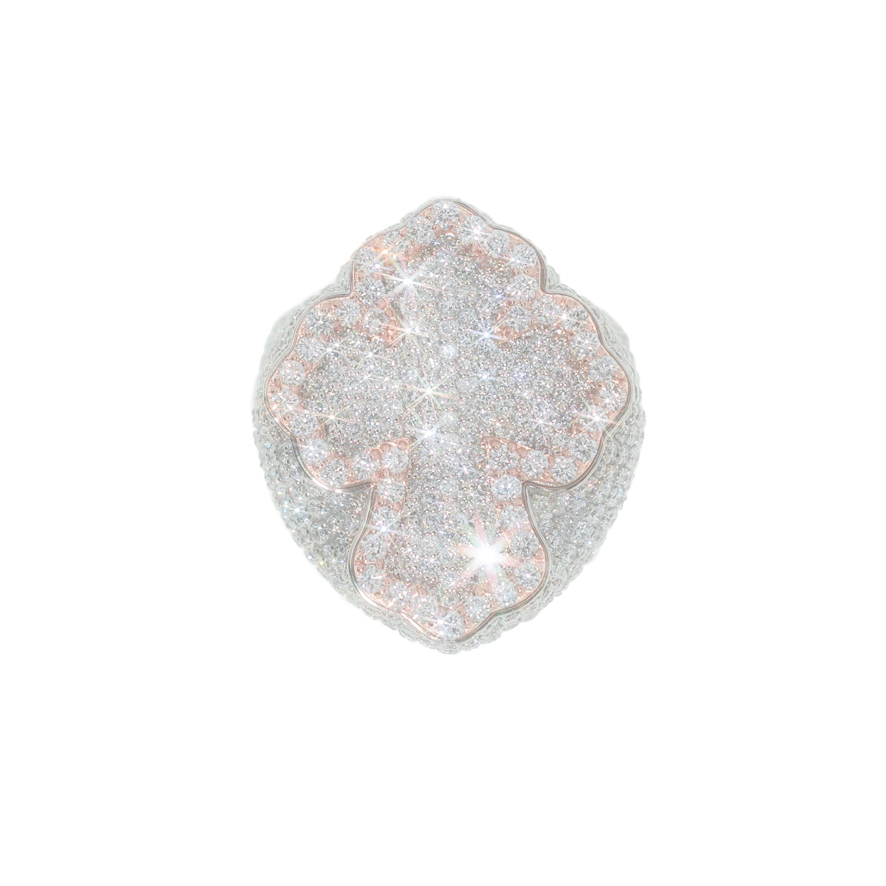 Cross Ring With Diamonds