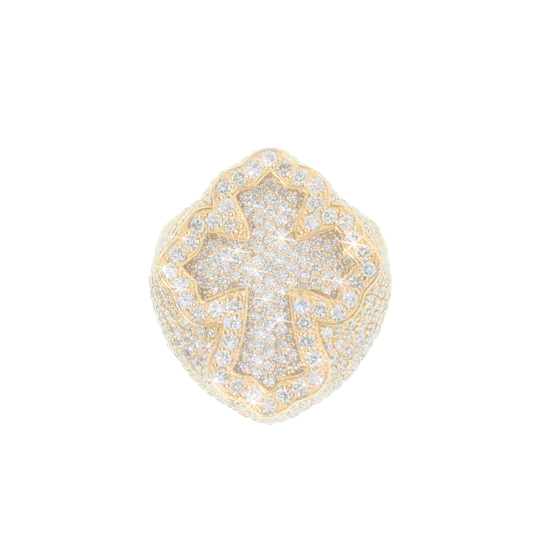 Cross Ring With Diamonds