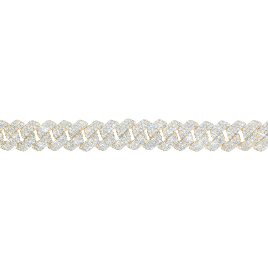 Diamond Cuban Link Bracelet, 14K Yellow Gold, 17.81 Ct, 8 Inch product photo