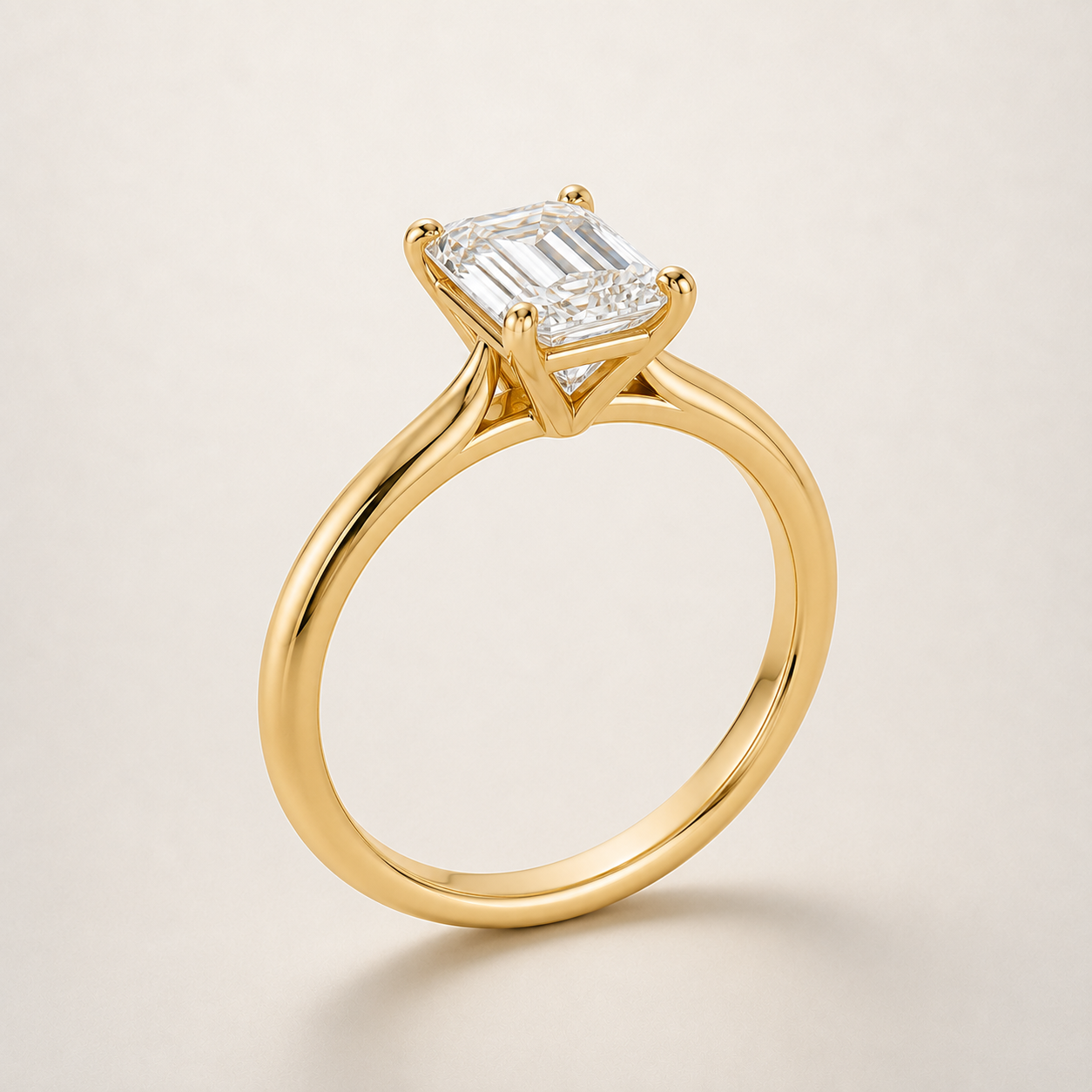 Emerald Classic Solitaire Diamond Engagement Ring Setting — additional product image