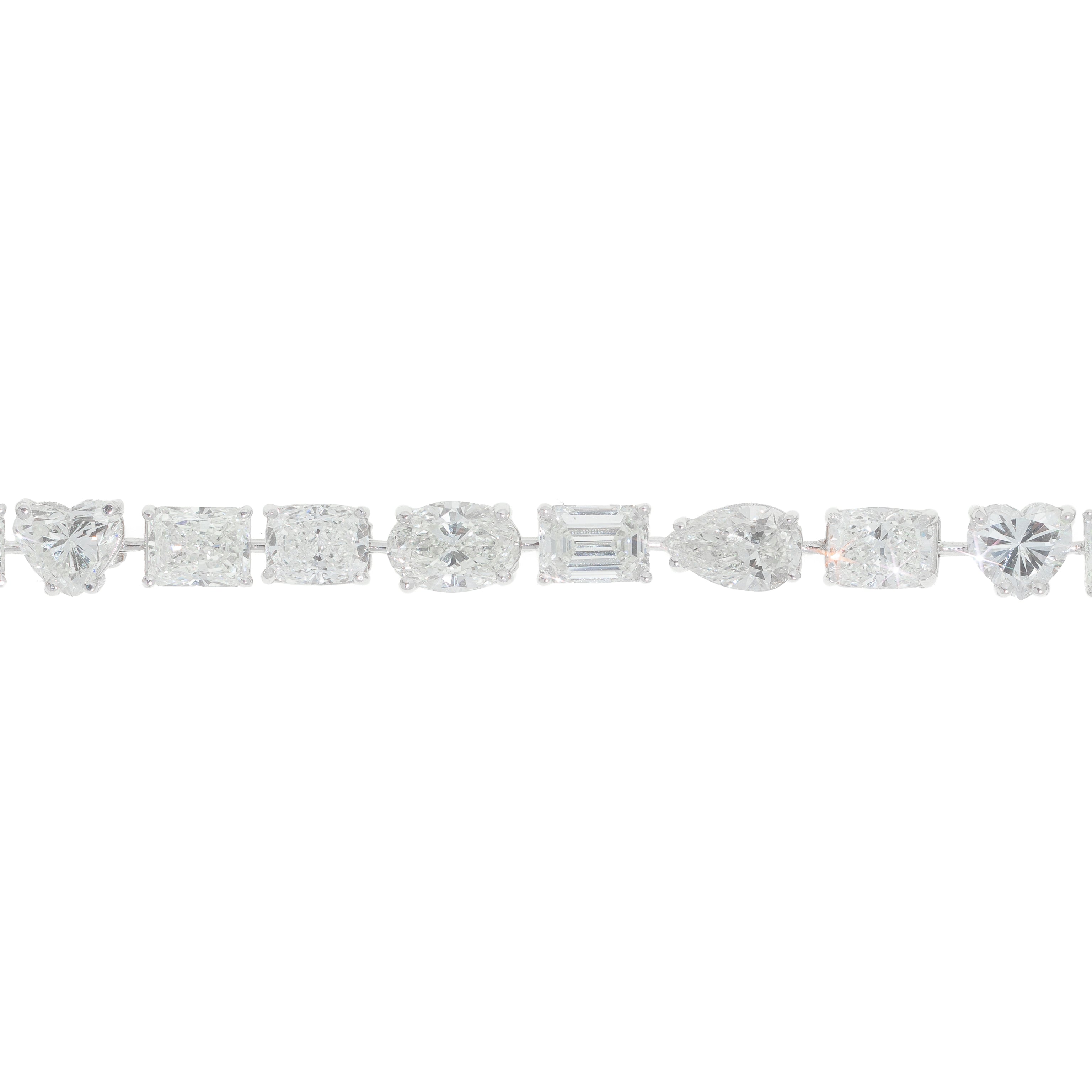 Mixed Shape Diamond Bracelet GIA Certified