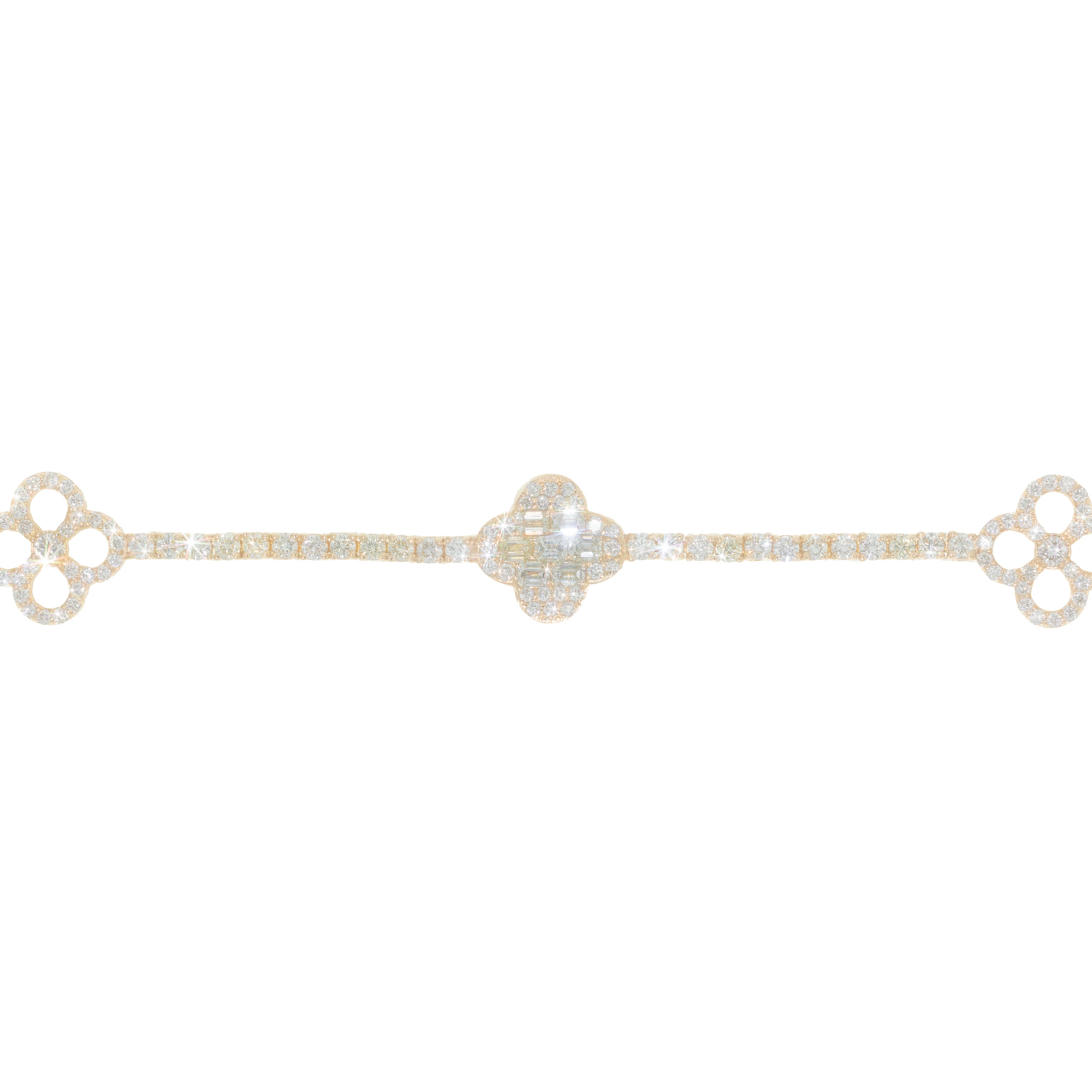 Tennis Bracelet with Clover
