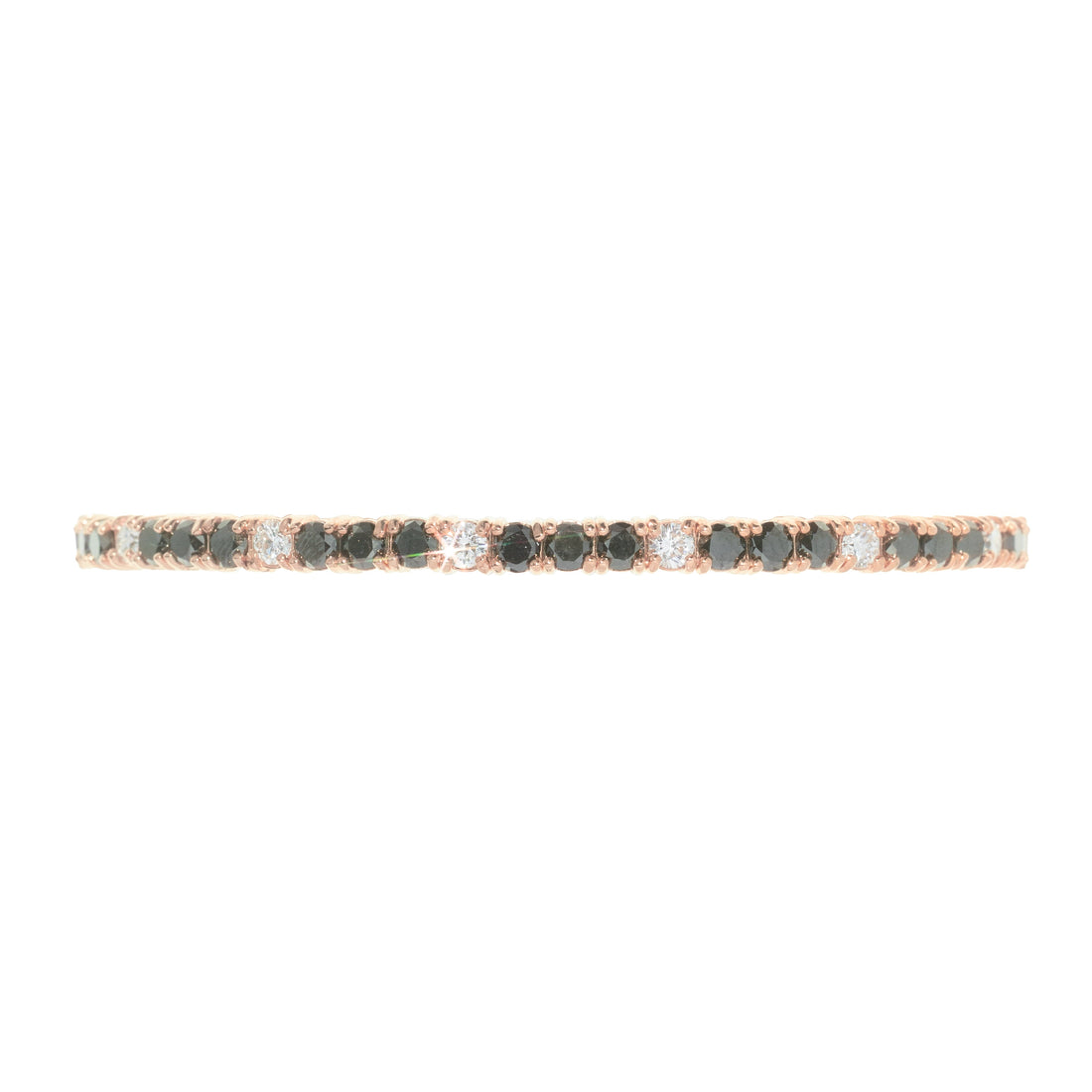 3.96 CTW Diamond & Black Diamond Bangle in 14K Tri-Color Gold