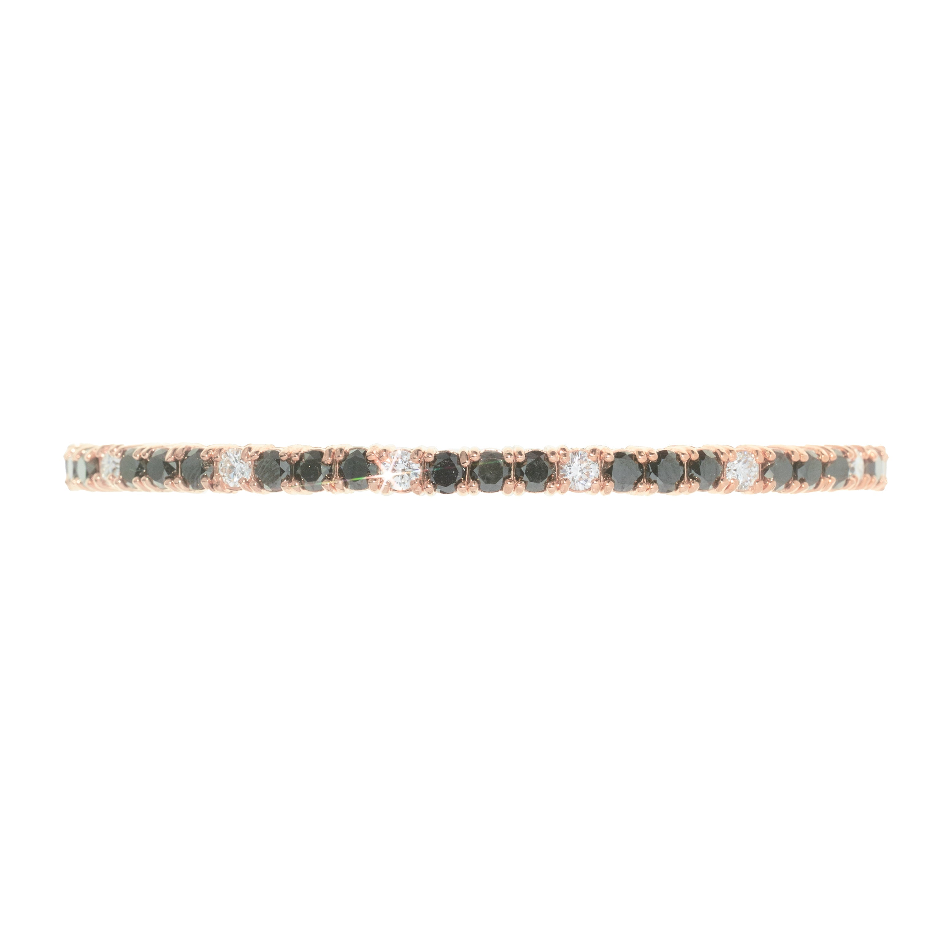 Lab Bangle With Black Diamonds