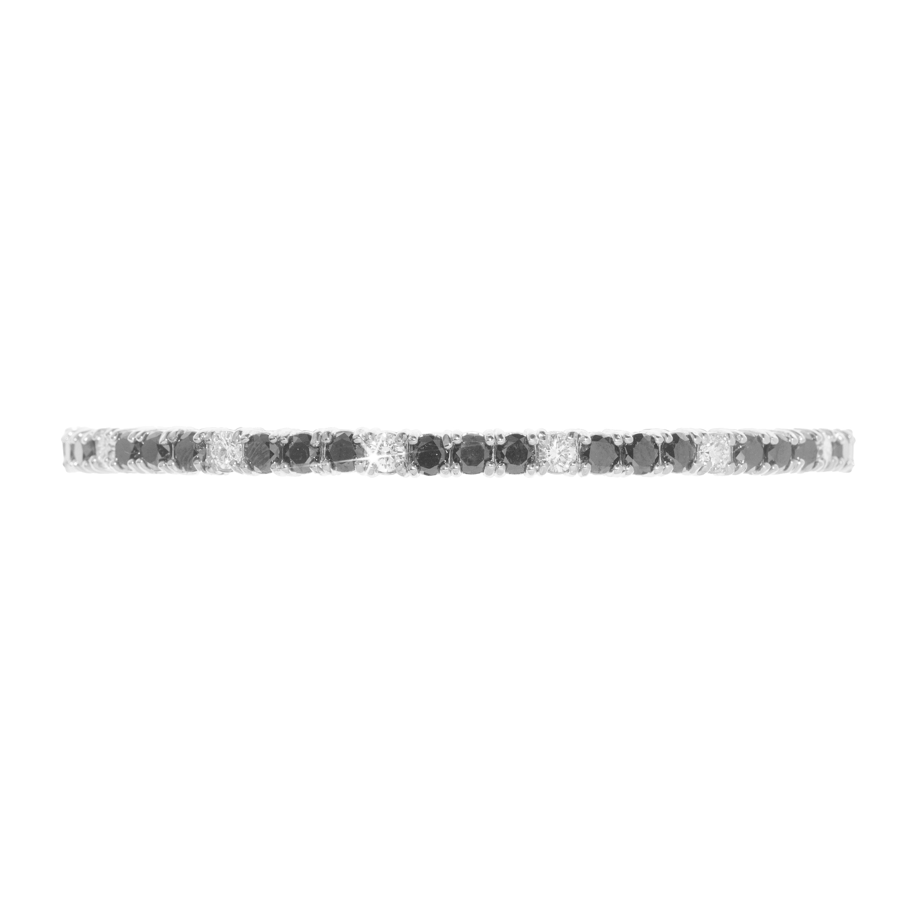 Lab Bangle With Black Diamonds