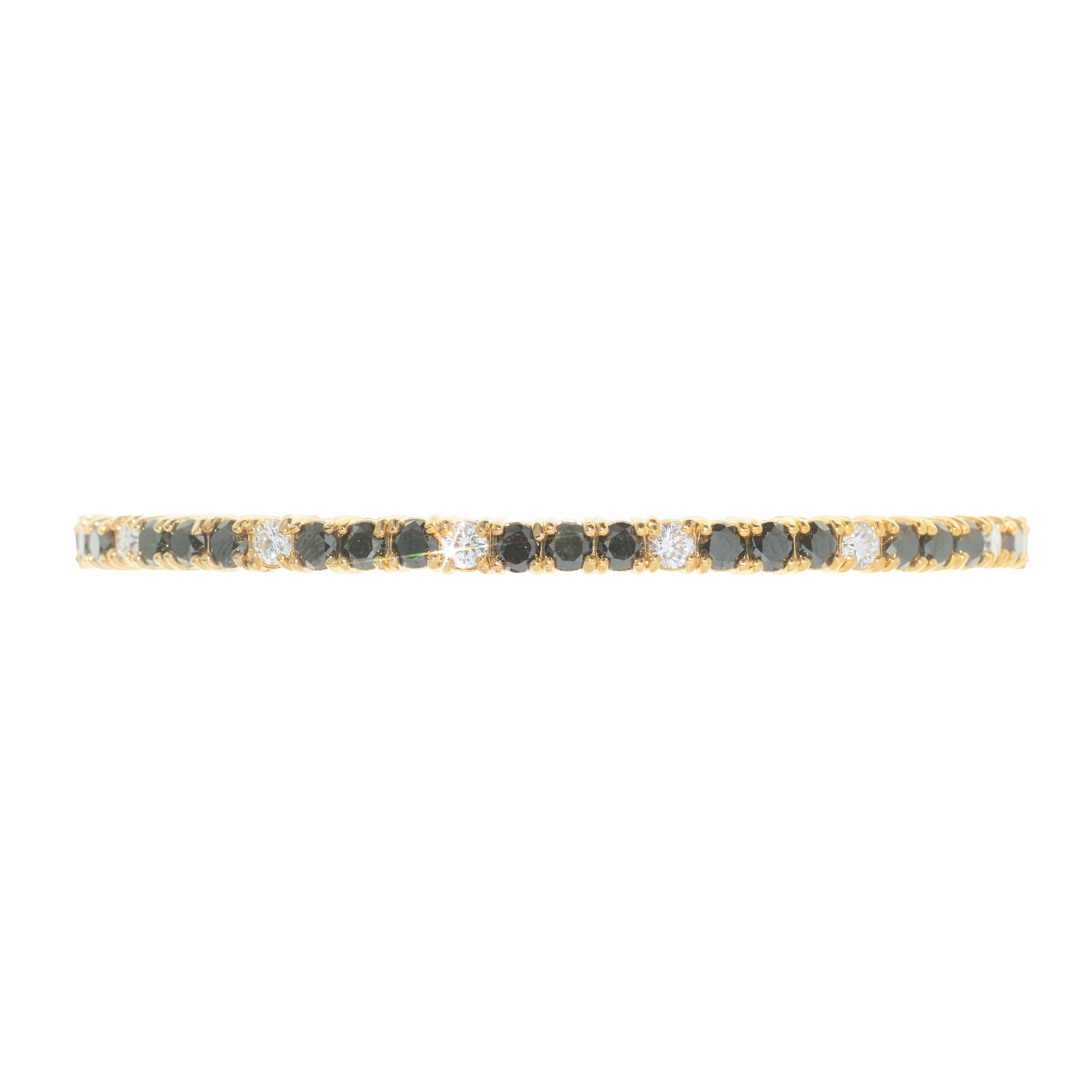 Lab Bangle With Black Diamonds