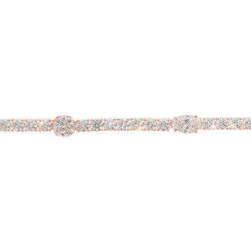 Lab Tennis Bracelet With Big Round & Oval Diamond