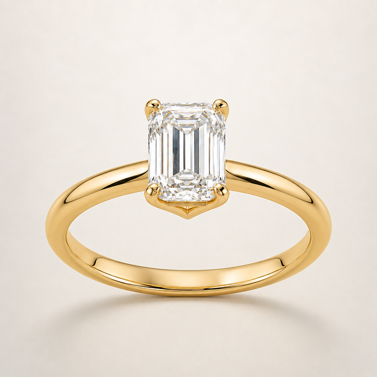 Emerald classic solitaire diamond engagement ring setting – 1Luxury Miami