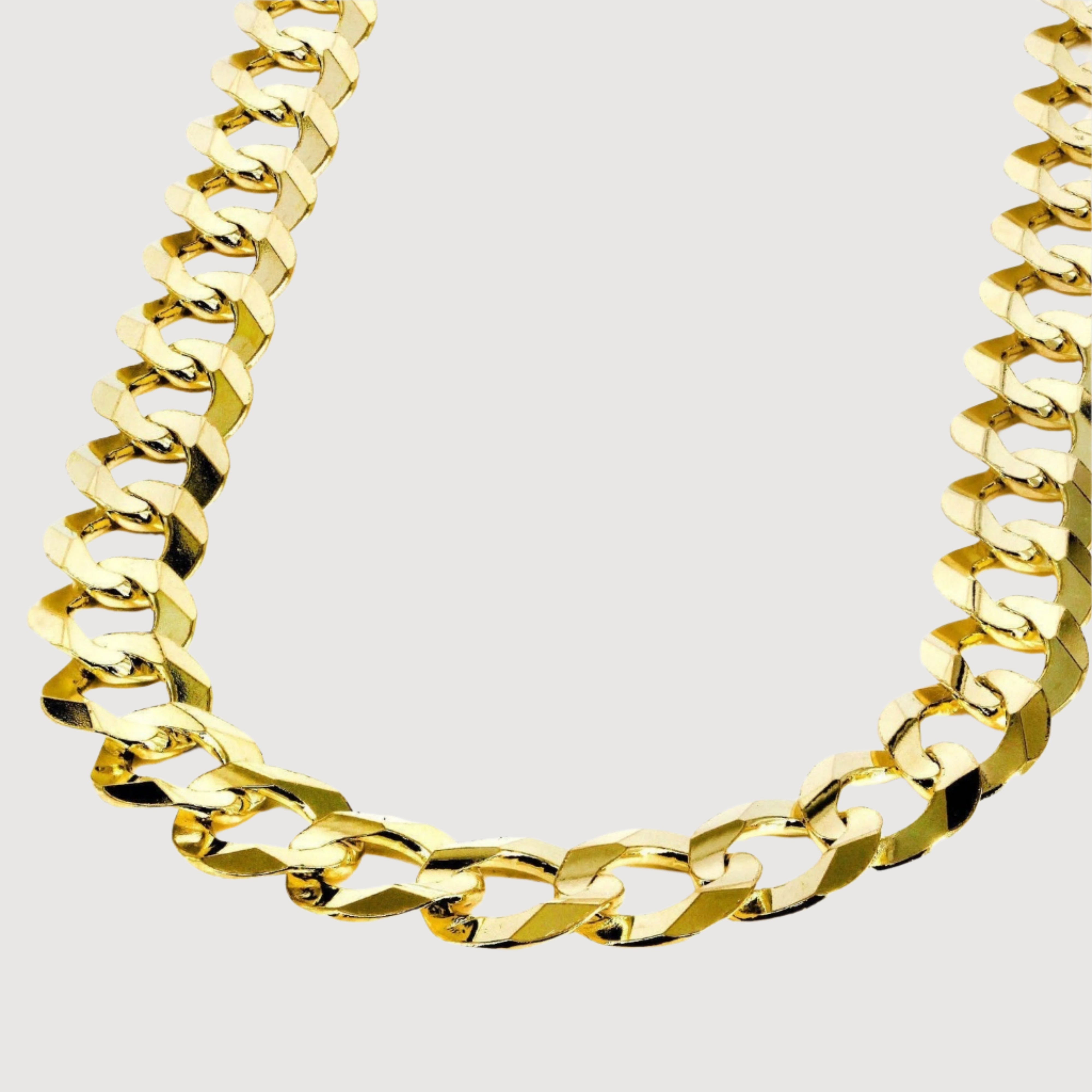 Curb Link Chain - 14mm-15mm  Solid Yellow Gold