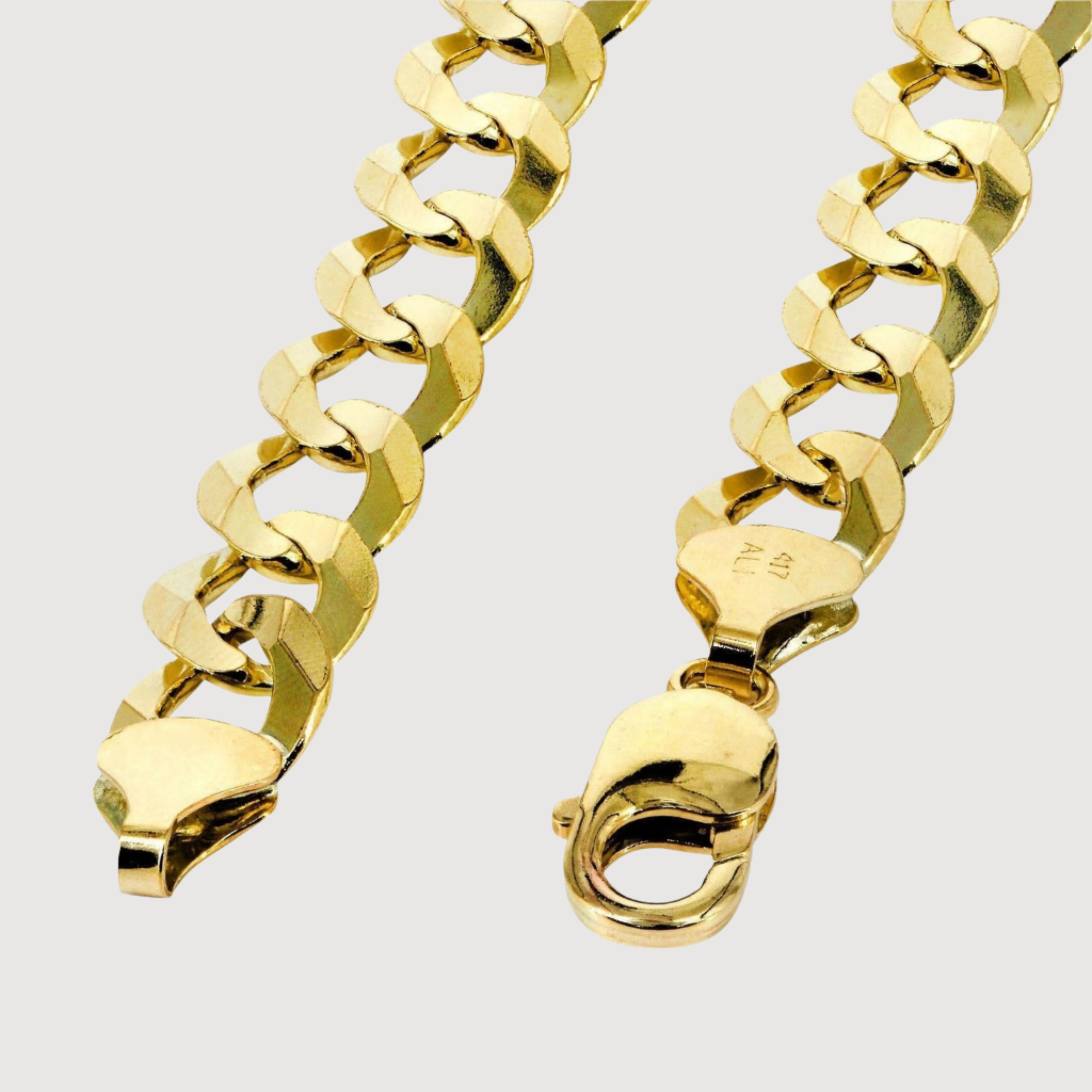 Curb Link Chain - 14mm-15mm  Solid Yellow Gold