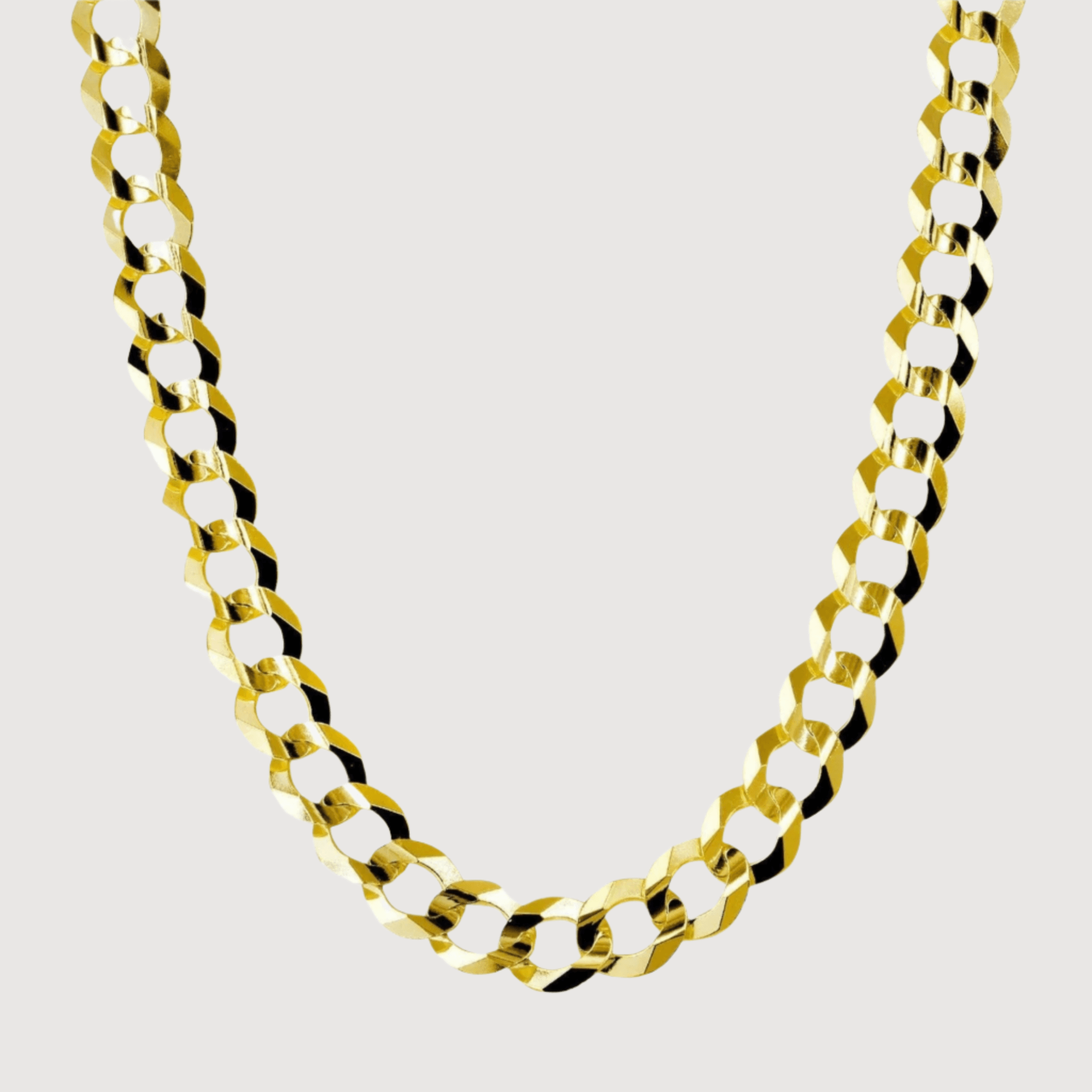 Curb Link Chain - 7mm-13mm Solid Yellow Gold