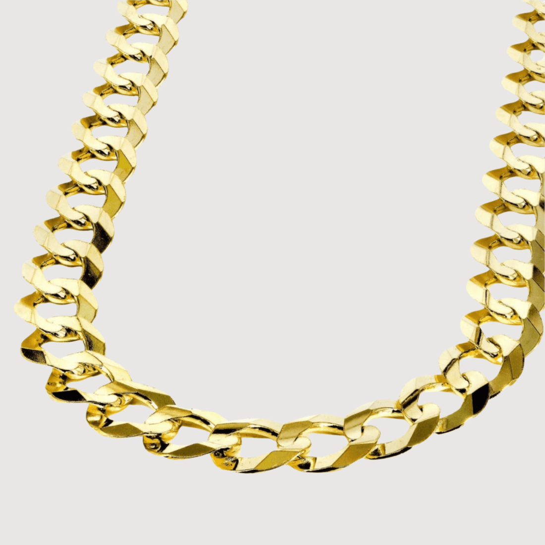 Curb Link Chain - 7mm-13mm Solid Yellow Gold